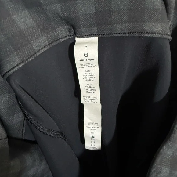 Lululemon Here to There High-Rise 7/8 Pant Brighton Buffalo Print Grey Black 8 - Picture 9 of 16